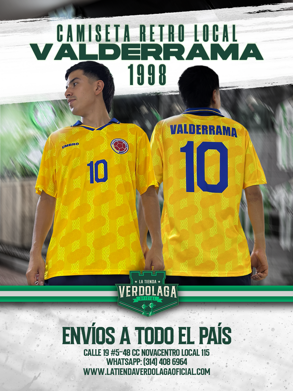 Camiseta Retro Selección Colombia 1994 Pibe Valderrama