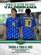 Camiseta Retro Selección Colombia 1994 Pibe Valderrama