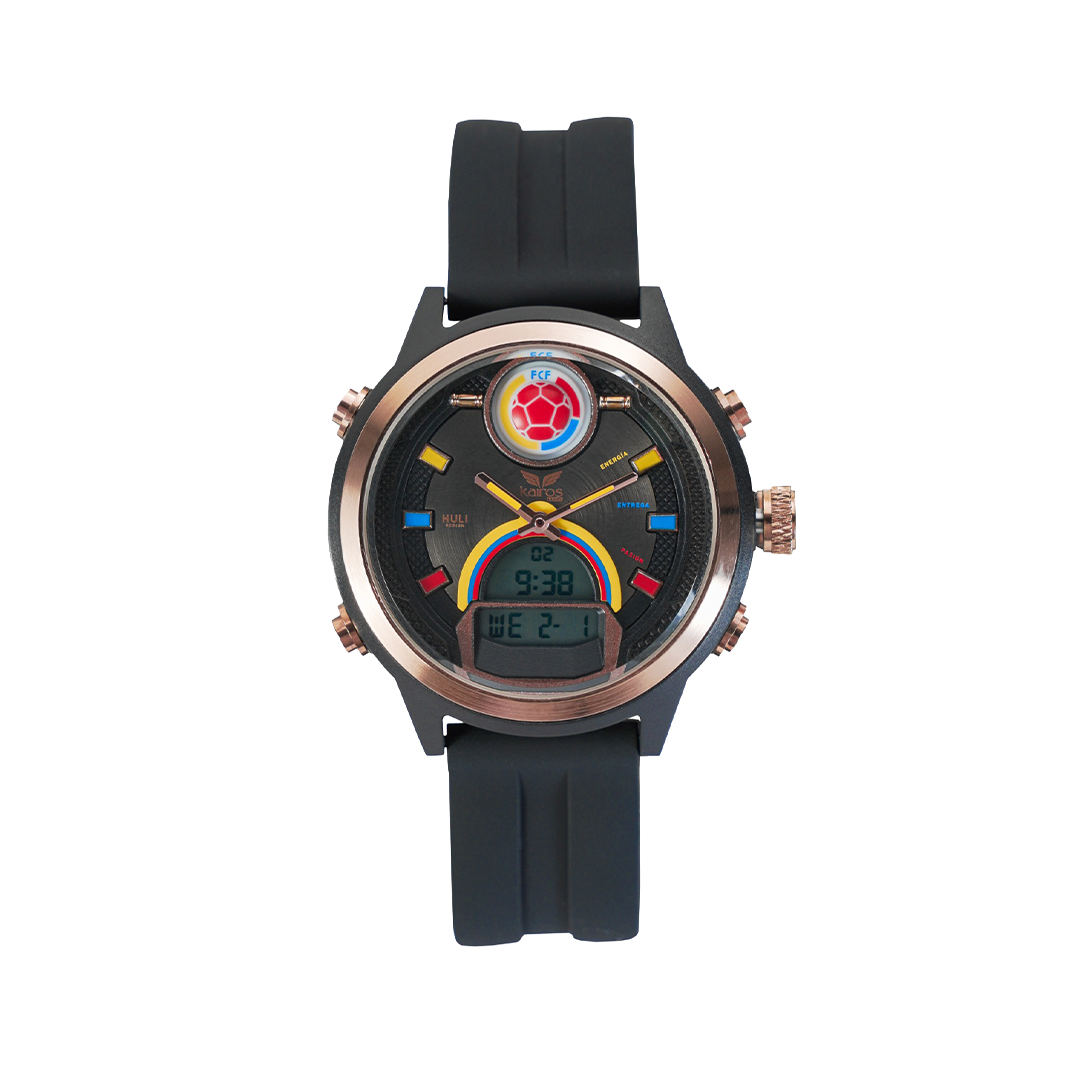 Reloj Unisex Selección Colombia (Marco Bronce-Negro)